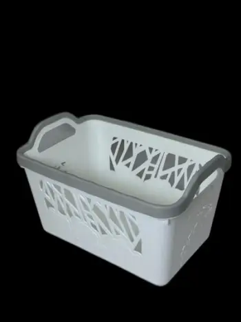 Shportë Plastike 21.5x14.5x13cm , e bardhë me hiri . UNIMIKS