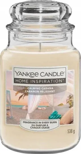 Qiri aromatik Yankee Candle Home Inspiration Calming Cabana, kavanoz i madh, 538g, bezhë - 1