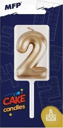 Qiri ditëlindje Golden Balloon Number 2, formë numri, i artë - 1
