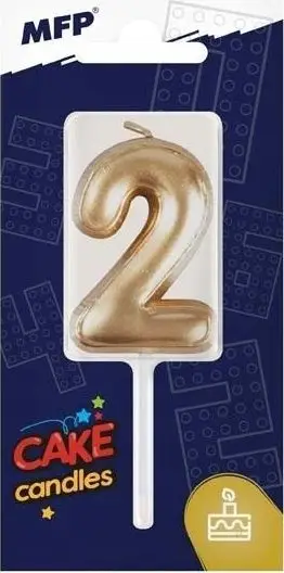 Qiri ditëlindje Golden Balloon Number 2, formë numri, i artë