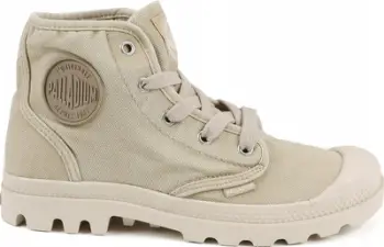 Çizme femrash Palladium Pampa Hi, kanavacë, taban me dhëmbëza, bezhë
