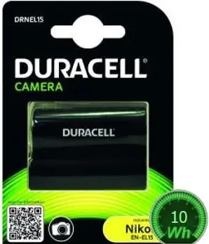 Bateri për kamerë Duracell DRNEL15, 7,4 V / 1,6 Ah, e zezë