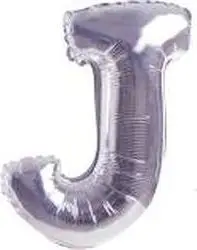 Balon Litera "J" 81cm srebrny (MZAB0053)