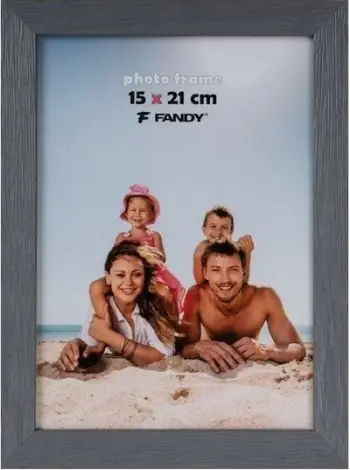 Kuadër fotografik Fandy, 15 x 21 cm, dru, gri e errët