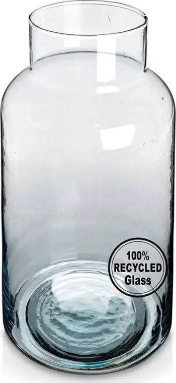 Vazo dekorative nga xham i ricikluar, transparente