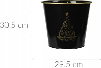 Kovë dekorative Krishtlindjesh Home Styling Collection, metal, 30.5 x 29 cm, e zezë - 2