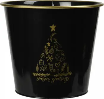 Kovë dekorative Krishtlindjesh Home Styling Collection, metal, 30.5 x 29 cm, e zezë