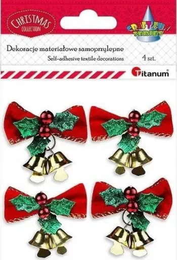 Fjongo dekorative vetëngjitëse 3D veluri, set 4 copë, të kuqe