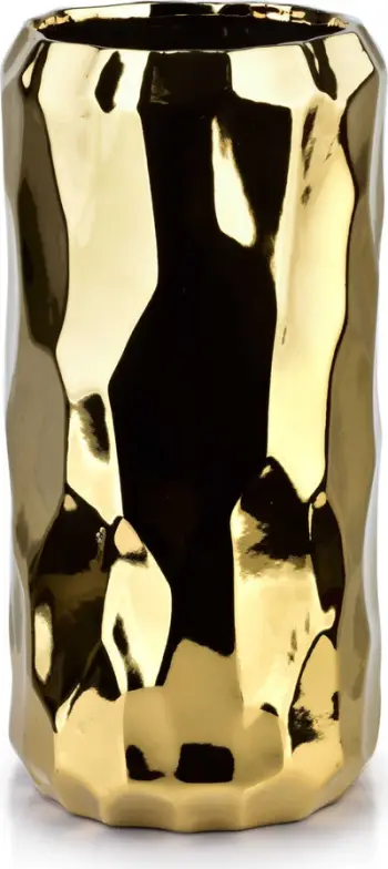 Vazë MONDEX Babette Gold, qeramike, 26 cm, ngjyrë ari