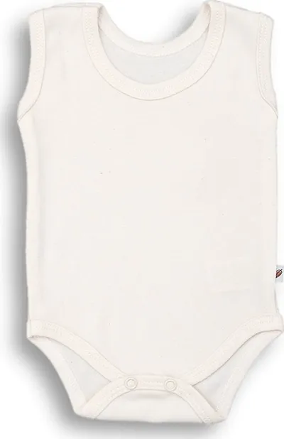Bodi bebe Nanaf Organic Basic, pambuk organik, me rripa, ngjyrë natyrale - 2