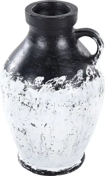 Vazo dekorative Beliani MASSALIA, terrakote, 33 cm, bardh e zezë