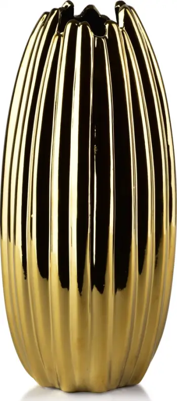 Vazo dekorative Mondex Rory Gold, qeramikë, 29 cm, ngjyrë ari