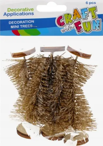 Set bredha dekorativë Craft with Fun, 6 copë, 7 cm, ngjyrë ari