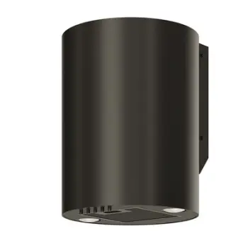 Kapak aspirues Elba Maan Black Tube, muror, LED, i zi