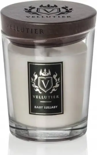 Qiri aromatik Vellutier Baby Lullaby, 225g, në qelq, i bardhë