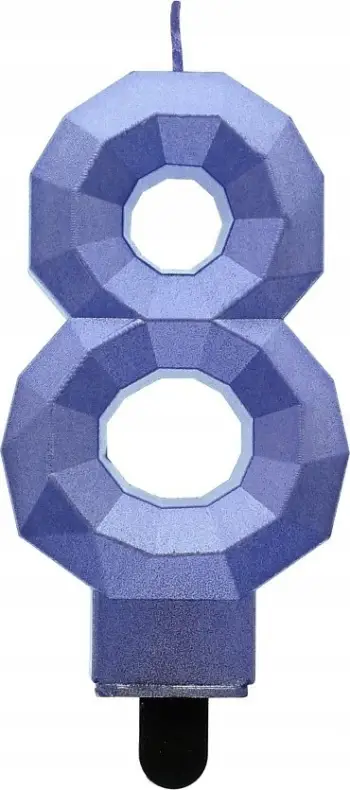 Qiri numer 8 Godan Diamond, dekorativ tortash, 9cm, blu e errët metalike