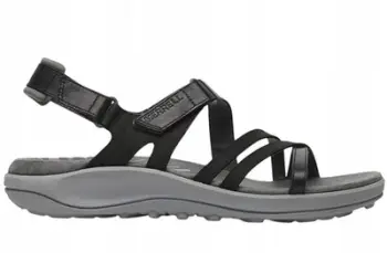 Sandale Merrell Harbor Backstrap për femra, lëkurë, madhësia 10, të zeza