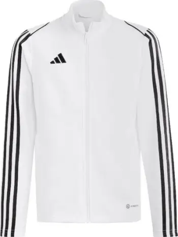 Bluzë sportive Adidas Tiro 23 League Jr, zinxhir i plotë, Aeroready, e bardhë