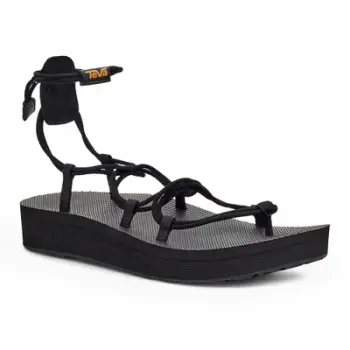 Sandale femrash Teva Midform Infinity, platformë mesatare, tekstile, të zeza