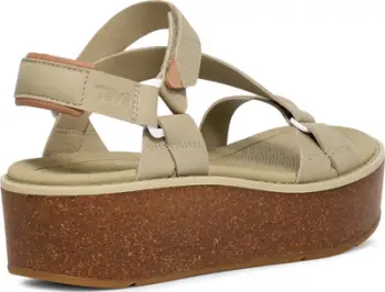 Sandale për gra Teva Madera Wedge, platformë, lëkurë, bezhë
