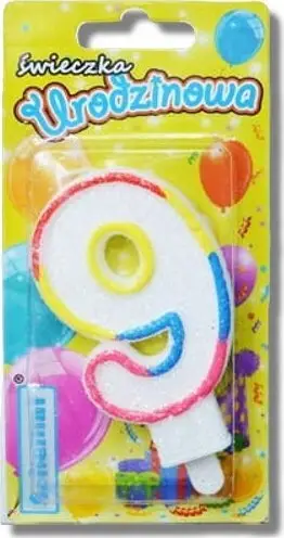 Qiri ditëlindjeje numër 9, me shkëlqim, shumëngjyrësh