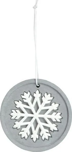 Ornament Krishtlindjesh Snowflake Concrete MFP 8886123, 5.5cm, prej betoni, gri me thellë bore të bardhë - 1