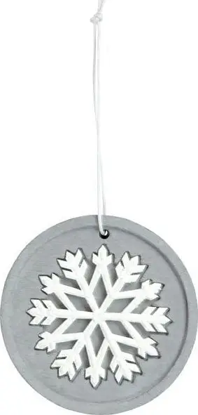 Ornament Krishtlindjesh Snowflake Concrete MFP 8886123, 5.5cm, prej betoni, gri me thellë bore të bardhë