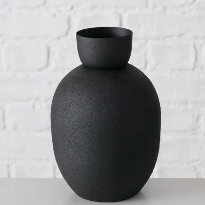Vazo metalike MAYNAR, 17 cm, dizajn modern, e zezë - 2