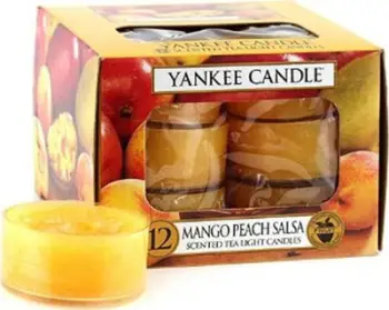 Qirinj aromatik Tea Light Yankee Candle Mango Peach Salsa, set 12 copë, ngjyrë e verdhë