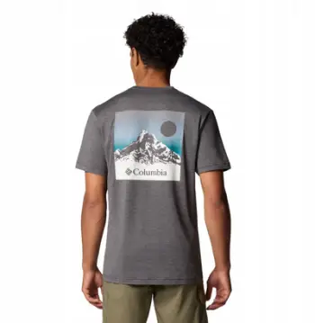 Bluzë sportive Columbia Kwick Hike Back Graphic SS Tee, poliester, për meshkuj, e zezë, L