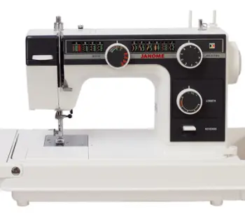 Makina qepëse Janome 393, mekanike, shumëqepëse, e bardhë