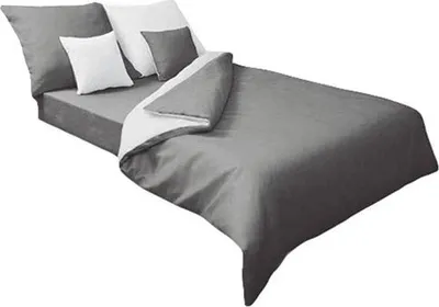 Set posteqe Double-Sided Satin Double Face, 160x200 cm, dyanshëm, e bardhë grafit - 1