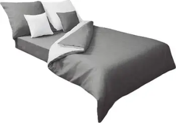 Set posteqe Double-Sided Satin Double Face, 160x200 cm, dyanshëm, e bardhë grafit