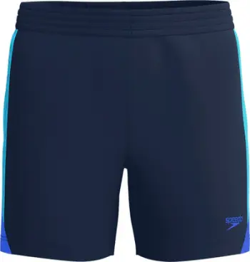 Shorce noti Speedo Hyperboom Splice 16", meshkuj, material tharje e shpejtë, blu