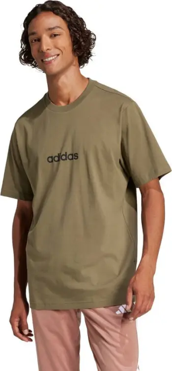 Bluzë adidas Essentials Linear Single JE9001, pambuk, për meshkuj, e zezë