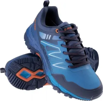 Këpucë trekking për meshkuj Hi-Tec Favet WP M, softshell, membranë rezistuese ndaj ujit, blu