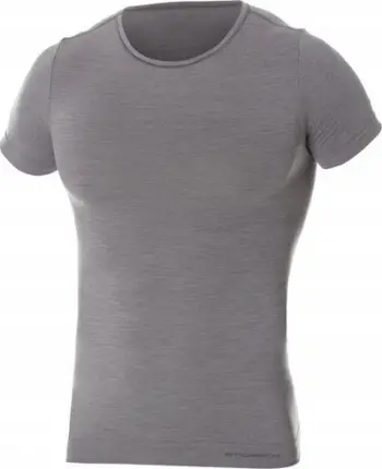Bluzë termike Brubeck SS11030 Comfort Wool, për meshkuj, mëngë të shkurtra, gri e errët, M