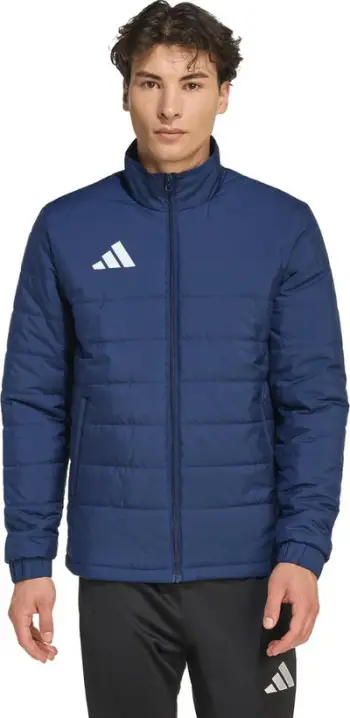 Xhaketë puffer Adidas Entrada 22, sportive, me zinxhir të plotë, blu e errët
