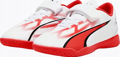 Këpucë futbolli për sallë Puma Ultra Play IT V Jr, për fëmijë, EU 27, të bardha me të kuqe - 2