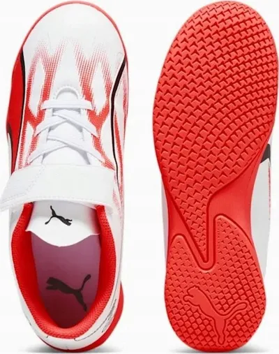 Këpucë futbolli për sallë Puma Ultra Play IT V Jr, për fëmijë, EU 27, të bardha me të kuqe - 4