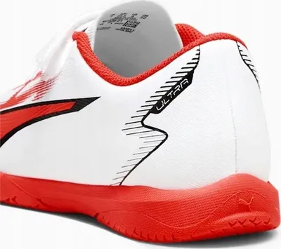 Këpucë futbolli për sallë Puma Ultra Play IT V Jr, për fëmijë, EU 27, të bardha me të kuqe - 5