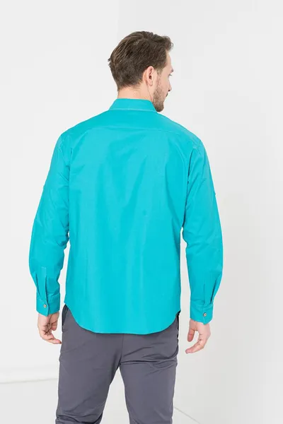 Këmishë casual për meshkuj, përmasa M, ngjyrë turquoise - 3