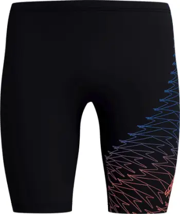 Rroba banje Speedo Medley Logo Jammer, për meshkuj, i zi me portokalli