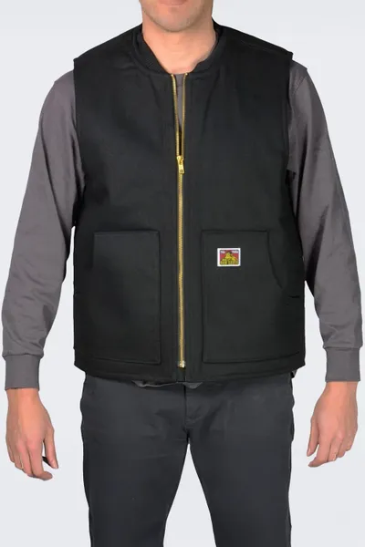 Jelek pune Ben Davis Men's Vest, twill 10.5 oz, për meshkuj, i zi - 1