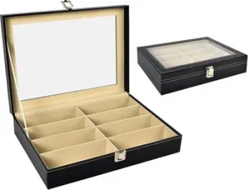 Kuti organizuese për syze, dizajn elegant, për udhëtim dhe shtëpi, e bardhë