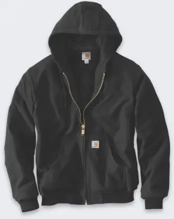 Xhaketë pune Carhartt J140 Flannel Insulated Active, të izoluar, me kapuç, e zezë, S