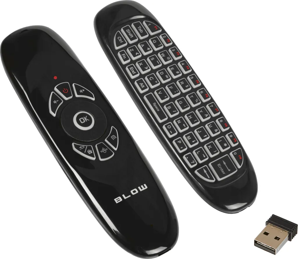 Pilot TV Blow KS-3, Air Mouse Bluetooth, tastierë QWERTY, i zi - 1