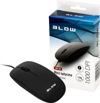 Maush me kabllo Blow MP-30, optik 1000 DPI, USB, i zi
