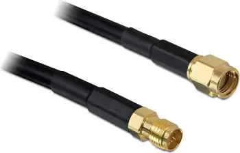 Kabllo antene Delock 88430, 2m, RP-SMA mashkull në RP-SMA femër, e zezë