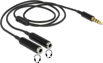 Kabllo audio Delock 65575, Jack 3.5mm në Jack 3.5mm, 0.2m, i zi